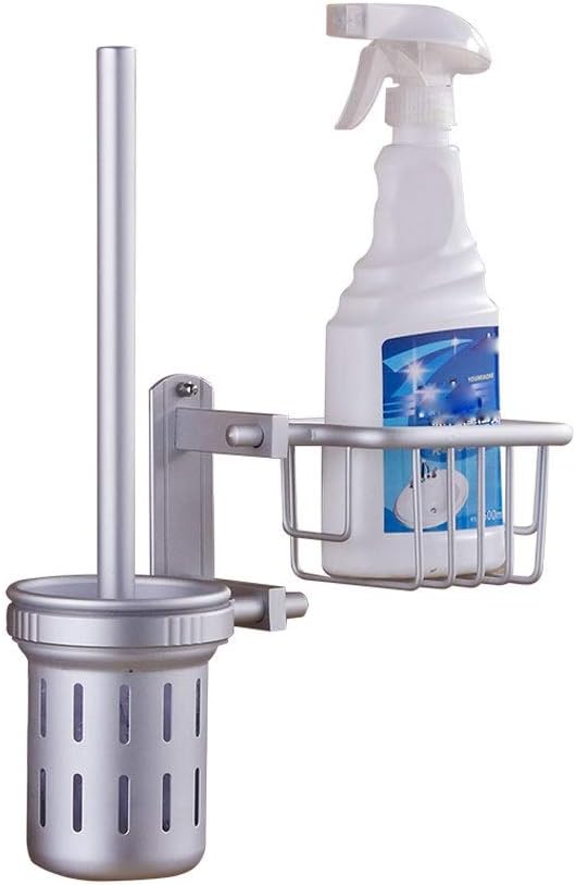 Bathroom Accessories Aluminum Toilet Brush Set with Shelf and Basket