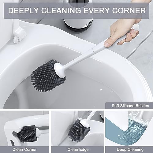 Lefree Toilet Brush Set 3 Pack with Ventilated Holder