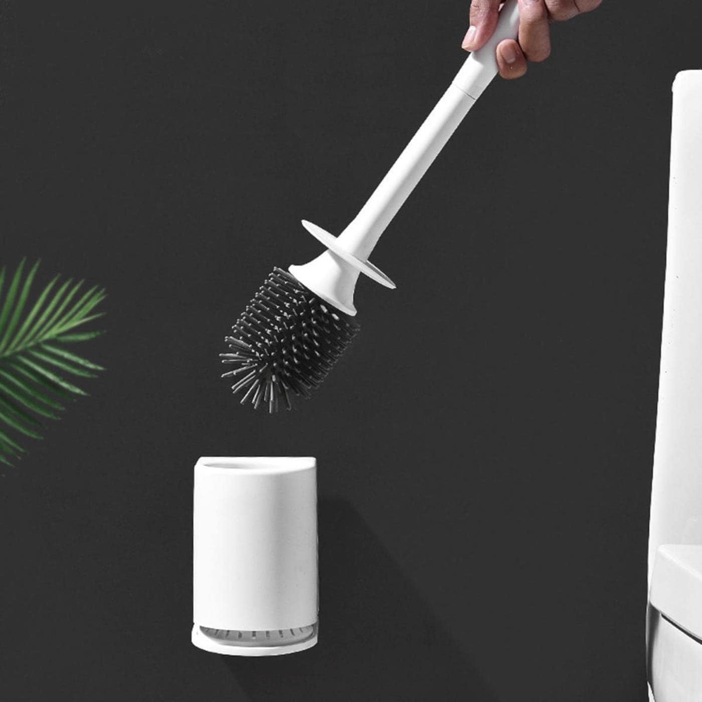 Silicone Toilet Brush with Wall Holder and Bristles