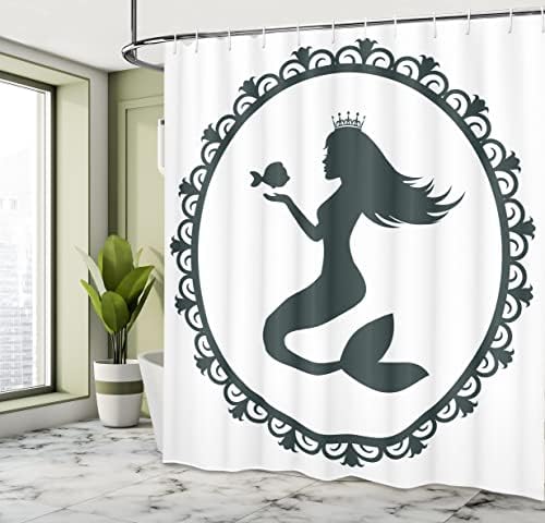 Ambesonne Mermaid Shower Curtain Set with 12 Hooks