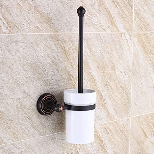 LUDSUY Black Toilet Brush Holder Copper Set