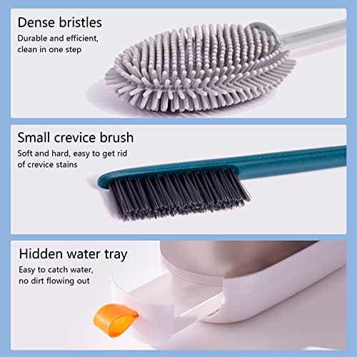 Homy Timy Silicone Toilet Brush Set - White