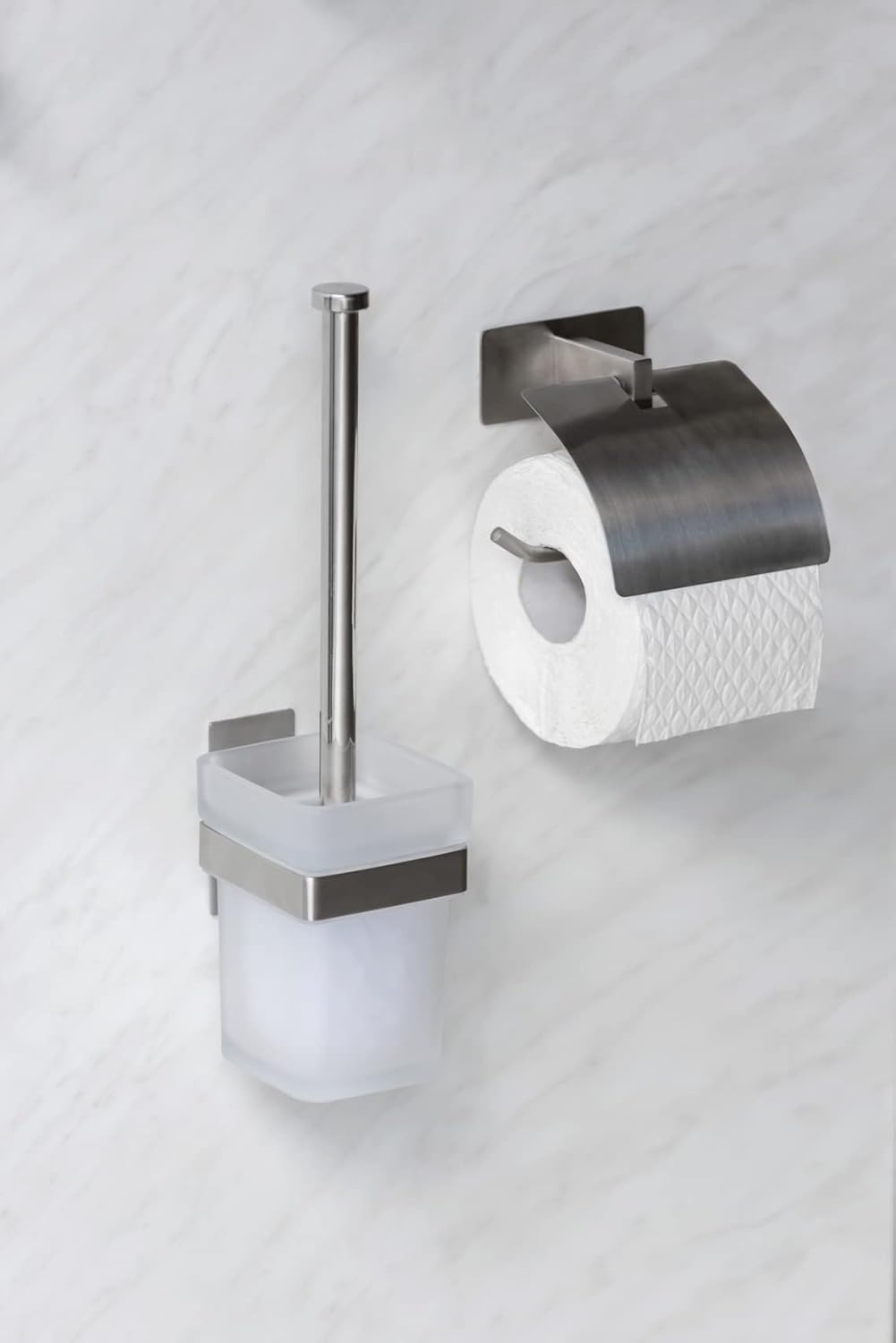 WENKO Turbo-Loc Genova Matte Toilet Brush Set