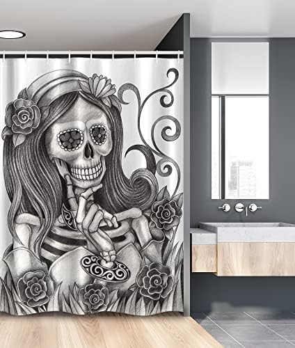 Ambesonne Skull Stall Shower Curtain Set with Hooks