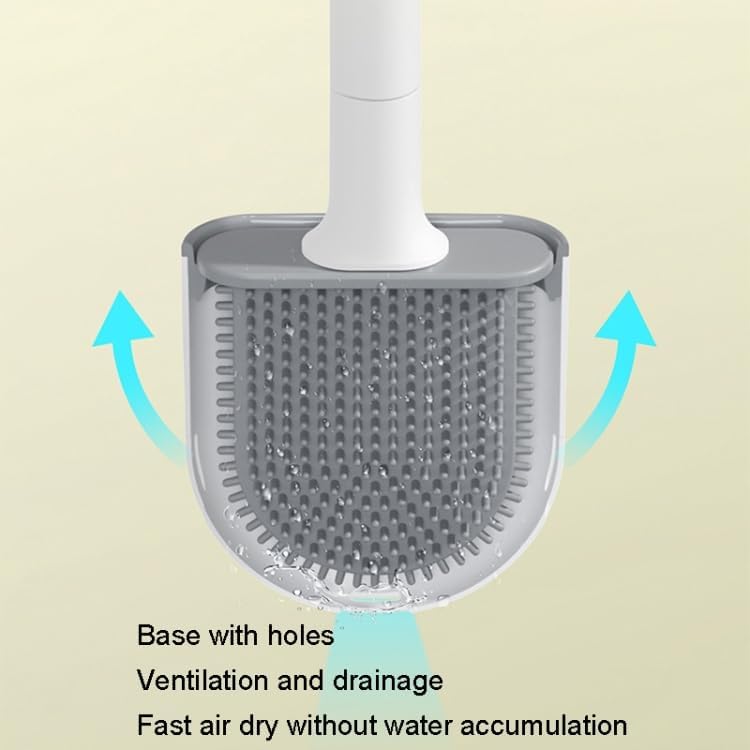 Soft Rubber Toilet Brush with Clamp - Deep Cleaning