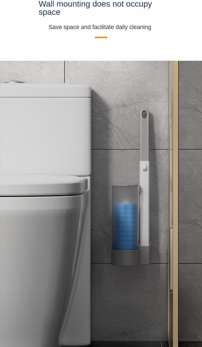 Wall Mounted Toilet Brush Holder Set with 42 Brush Heads