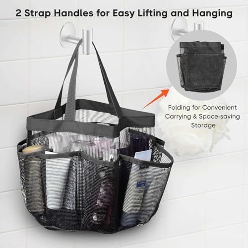 LKOP 2 Packs 8 Pockets Portable Shower Caddy