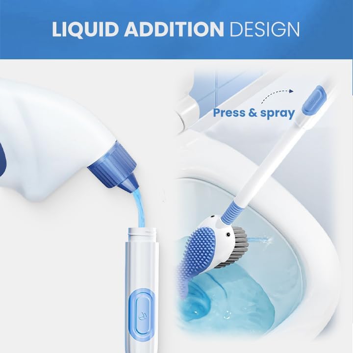 Rewdut Toilet Brush Set with Holder and Silicone Bristles