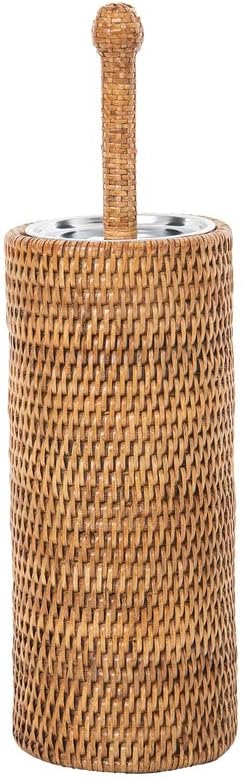 Kouboo La Jolla Rattan Toilet Brush Set Honey Brown