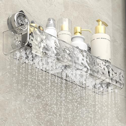 JENPECH Suction Cup Shower Caddy Clear Wall Organizer Grey 2