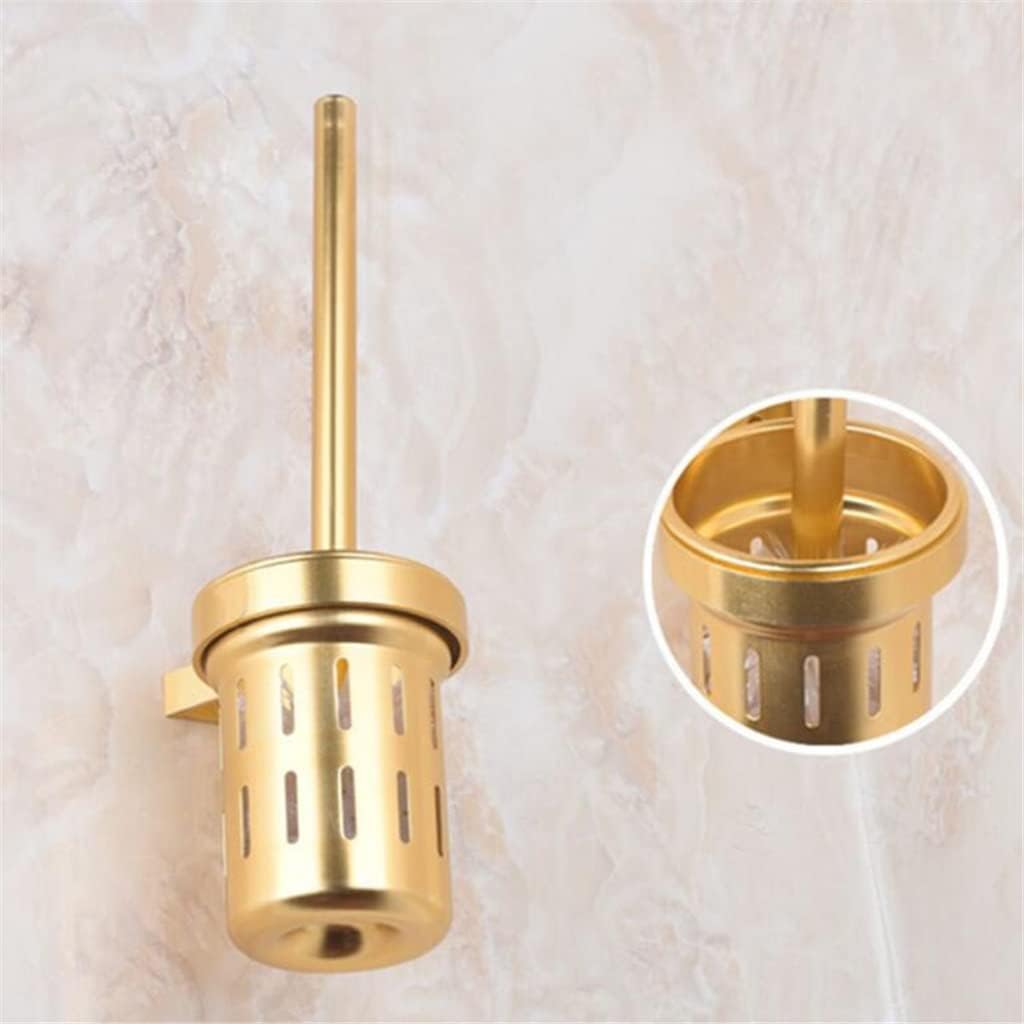 DLUXCA Toilet Brush and Holder with Gold Finish