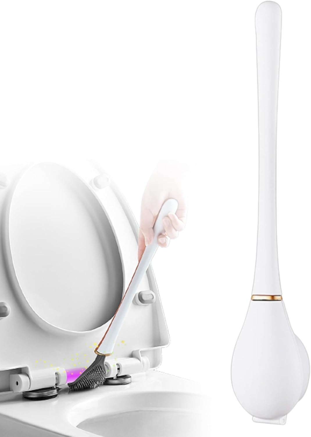 Eioflia Toilet Brush with Holder Wall-Mounted and Quick Drying