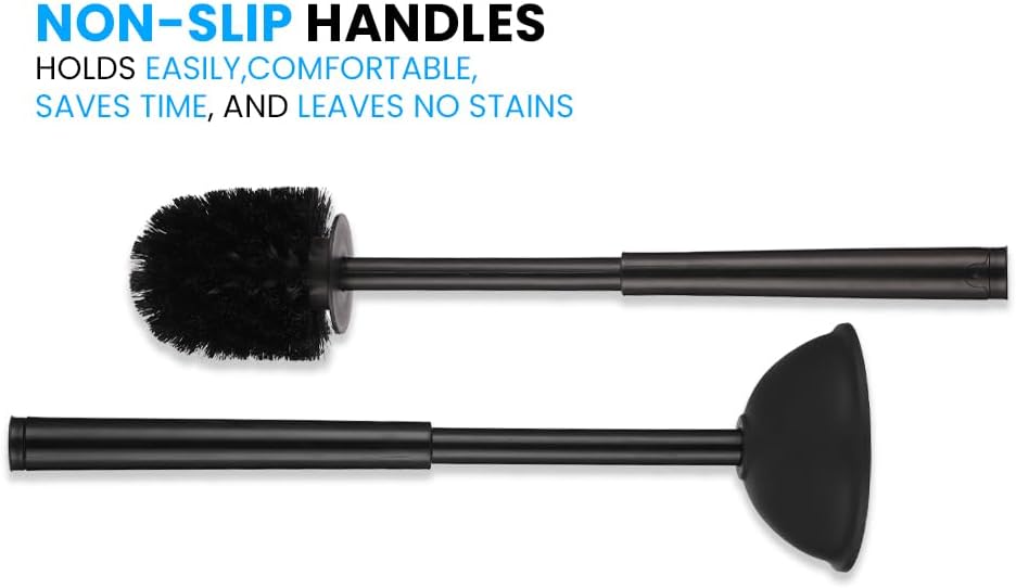Toilet Brush Plunger Set - 2 in 1 for Bathroom