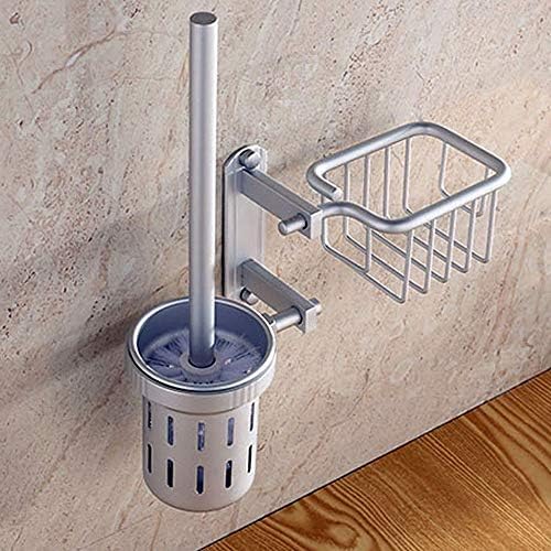 Bathroom Accessories Aluminum Toilet Brush Set with Shelf and Basket