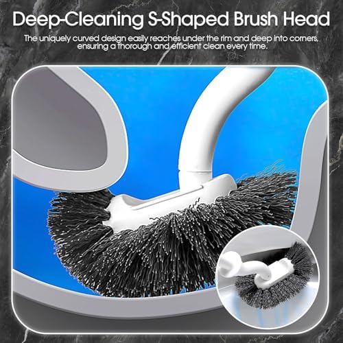 Honeydak 6-Piece Toilet Brush Set with Holder and Caddy