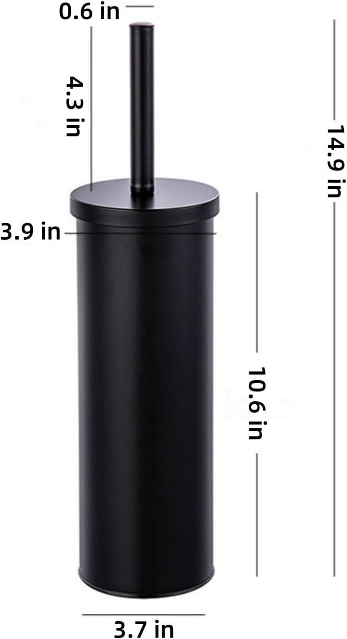 Stylish Matt Black 304 Stainless Steel Toilet Brush Set