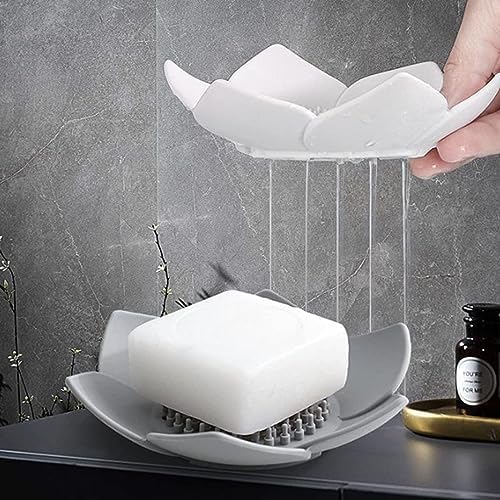 3 Pack Soap Dishes with Draining and Non-Slip Design