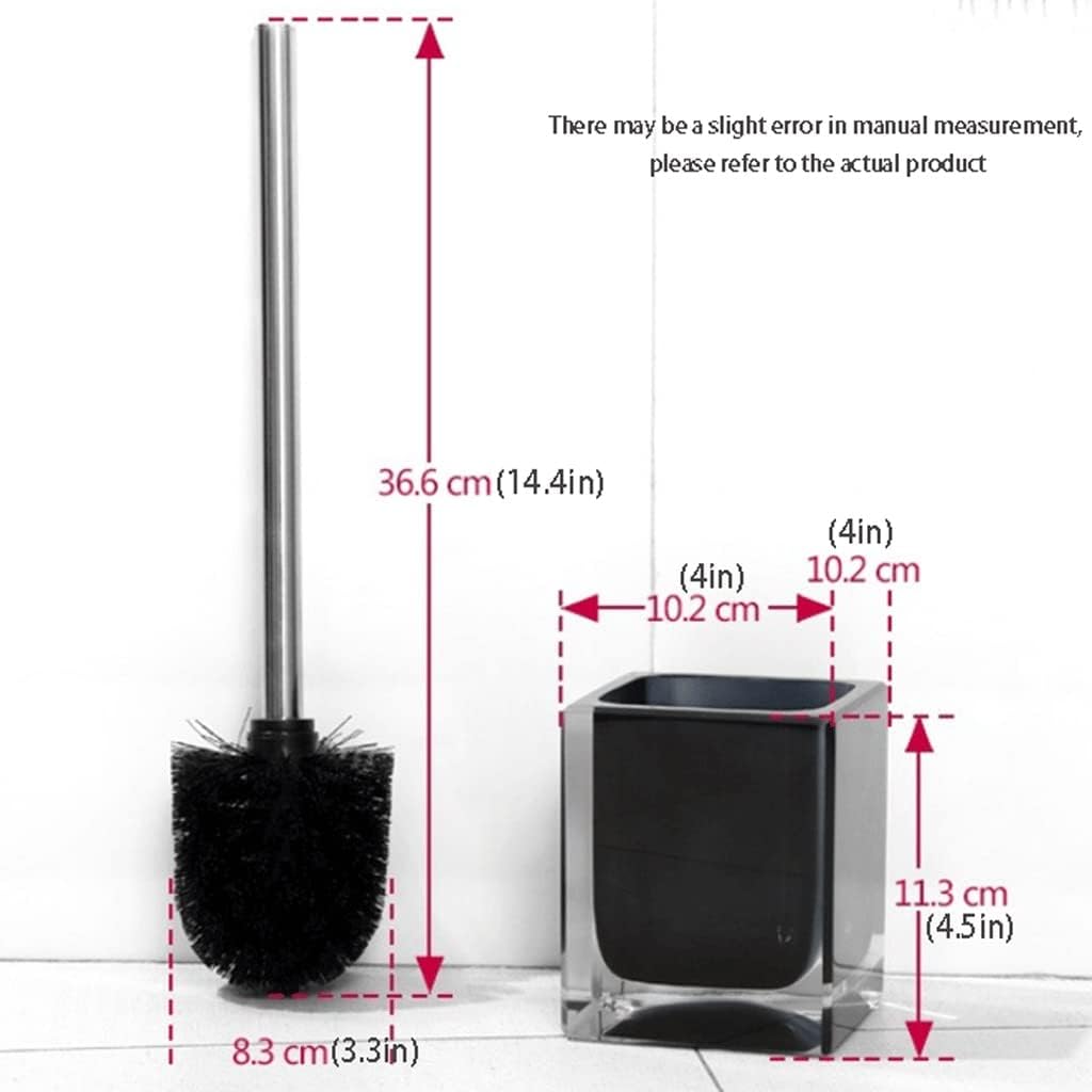 SYXL Toilet Brush with Holder Set Heavy Duty Cleaning Black