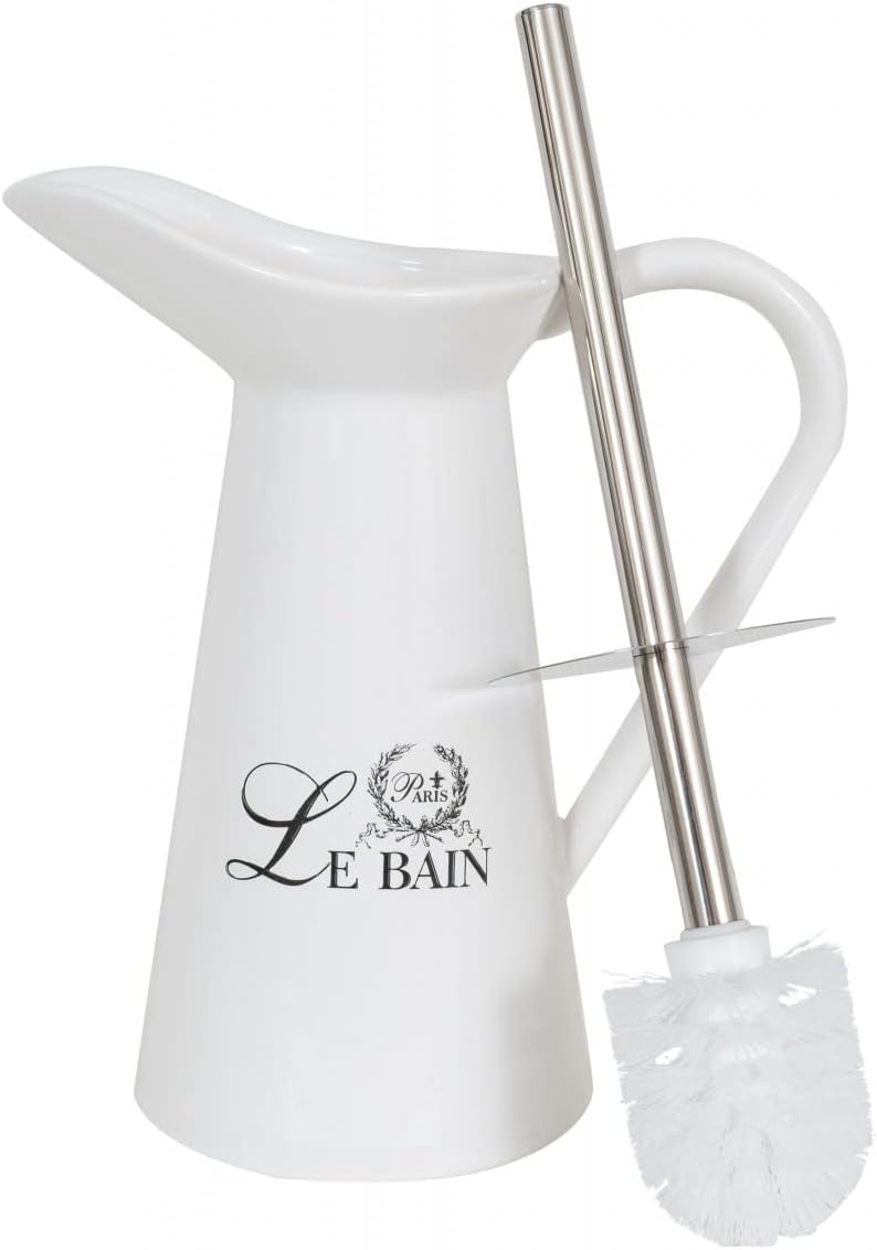 White Porcelain Toilet Brush Holder 40x14x22 cm