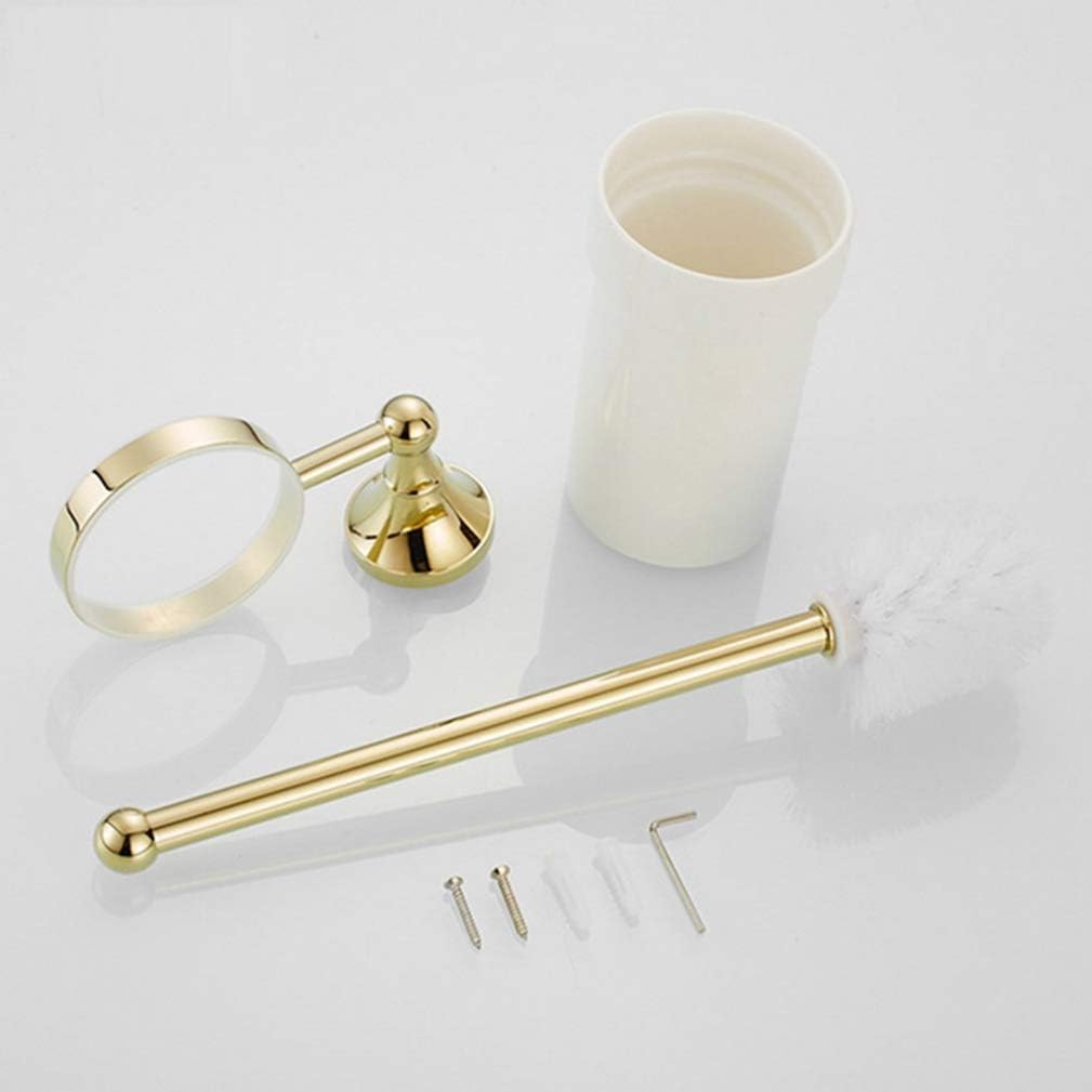 LUDSUY Golden Wall Mounted Toilet Brush Holder Set 1