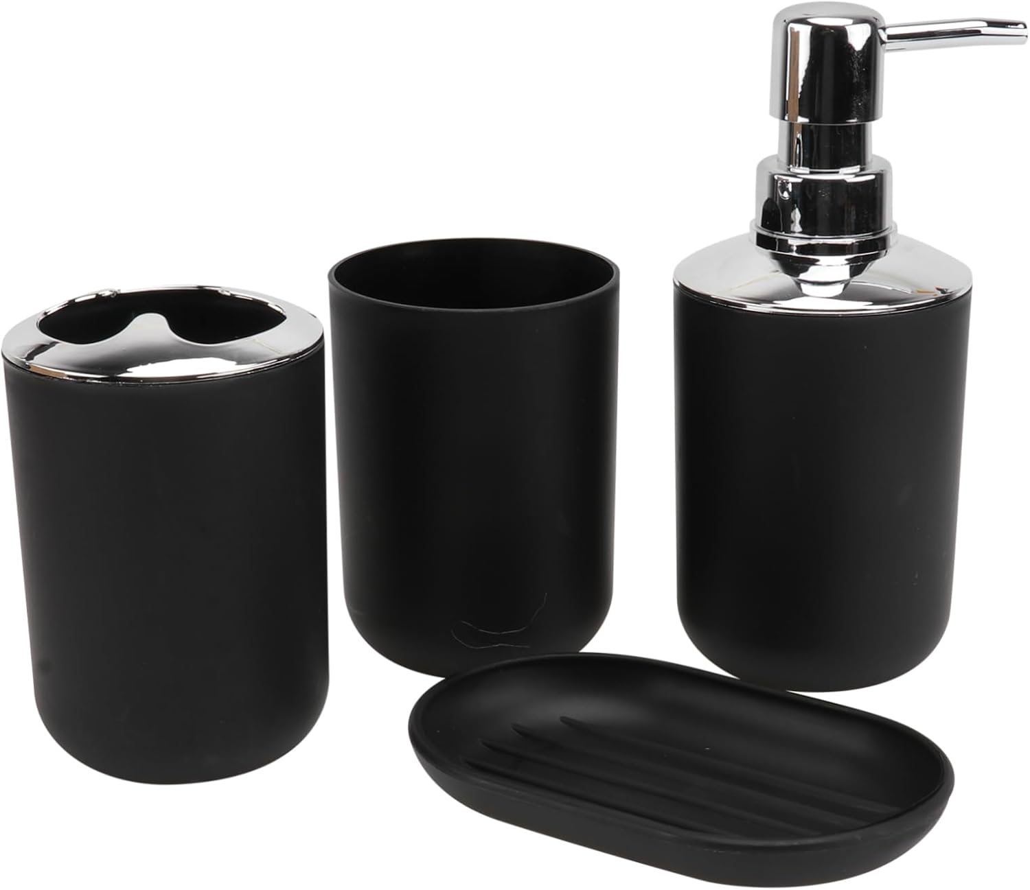 Cabilock Toothbrush Washing Cup Set 4pcs Black