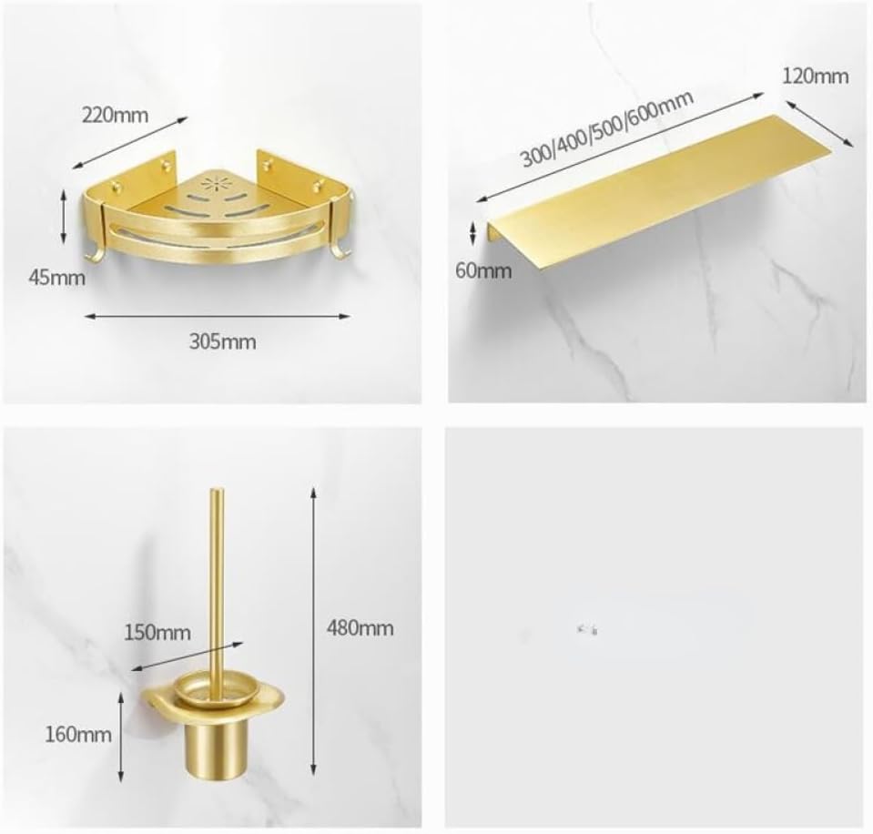 IsolaY Brushed Gold Toilet Brush Holder Set 1