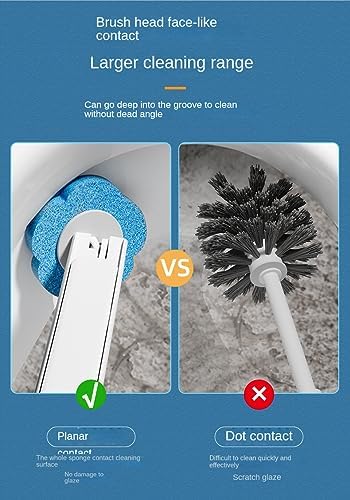 Wall Mounted Toilet Brush Holder Set with 42 Brush Heads