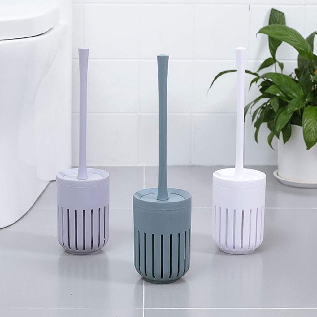 Toilet Brush with Bracket Spherical Nylon Head Replaceable Easy to Use Space Saving