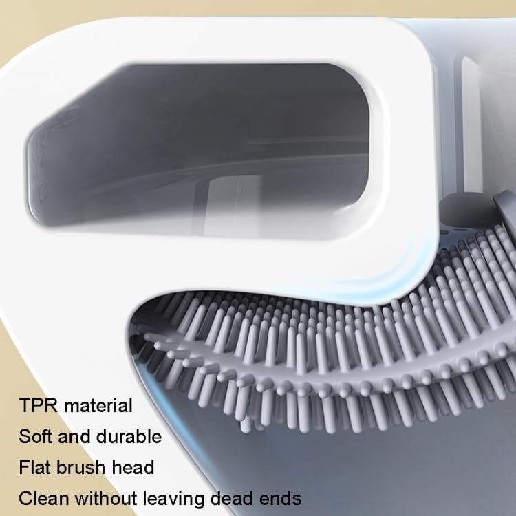 Soft Rubber Toilet Brush with Clamp - Deep Cleaning
