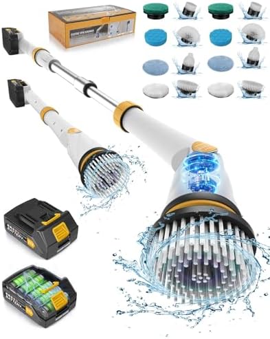 Zordin Battery Electric Spin Scrubber with LED Light