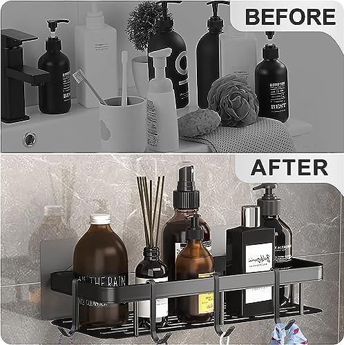 SAYUUM Adhesive Shower Caddy with 8 Hooks and Storage Cylinder 1