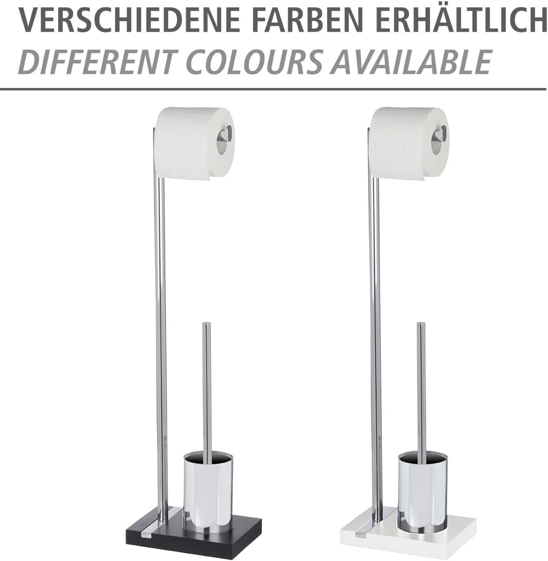 WENKO 20486100 Toilet Brush with Roll Holder Noble White