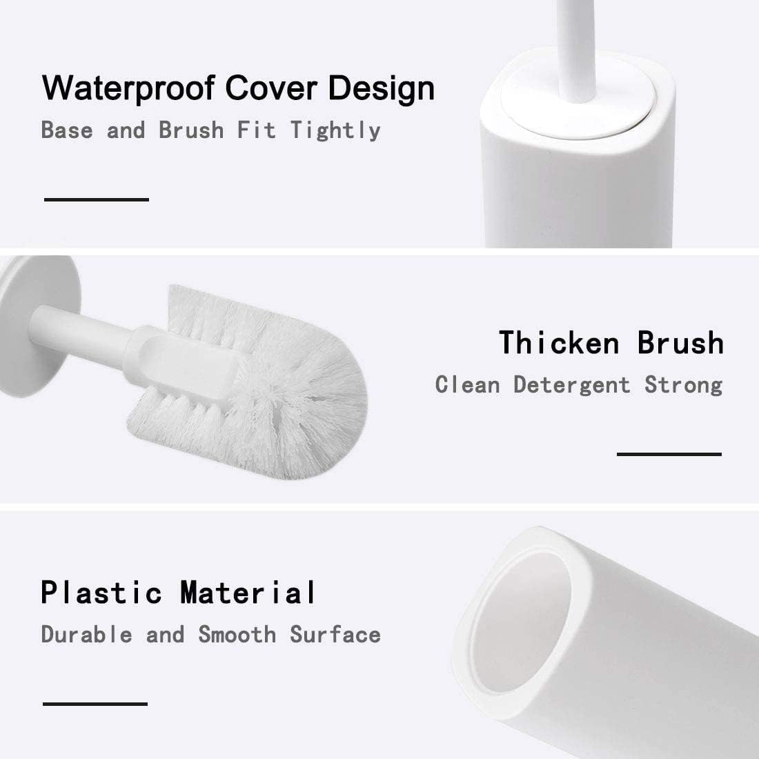 Plastic Toilet Brush with Holder for Space-Saving Deep Cleaning