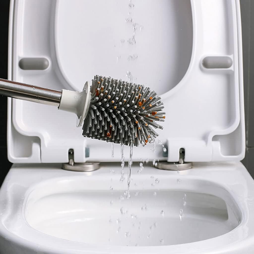 Toilet Brush with No-Slip Handle and Flexible Bristles