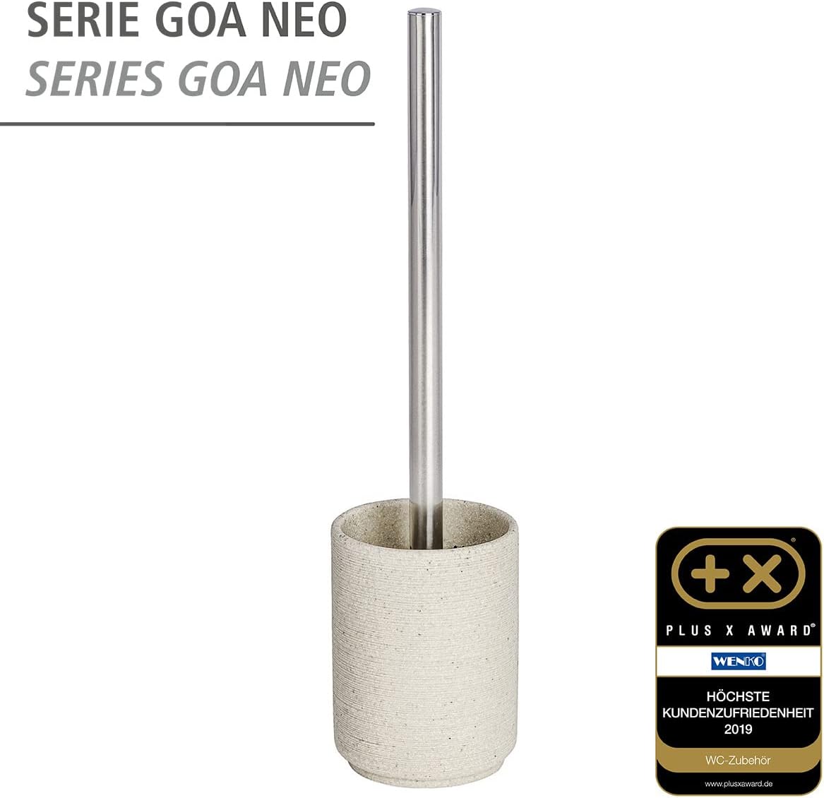 WENKO Goa Neo Beige Toilet Brush Holder 9x9x37cm