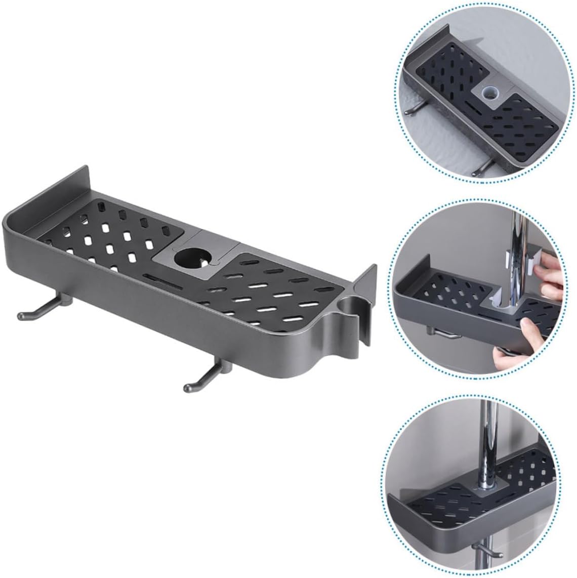 BRIGHTFUFU Shower Bar Basket Organizer for Bathroom Essentials