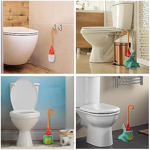 AOCHEN Dinosaur Toilet Brush with Holder Green 1