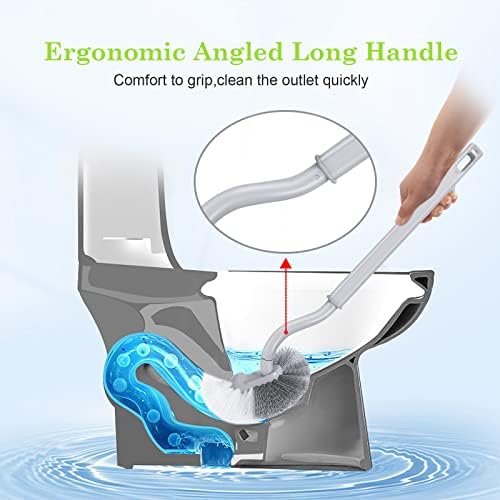 WOBEVB 2Pcs Curved Toilet Bowl Brush with Hooks Green