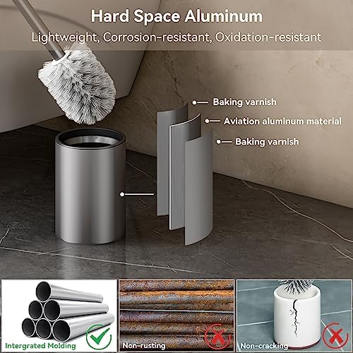Esusom Toilet Brush and Holder Set with Durable Bristles