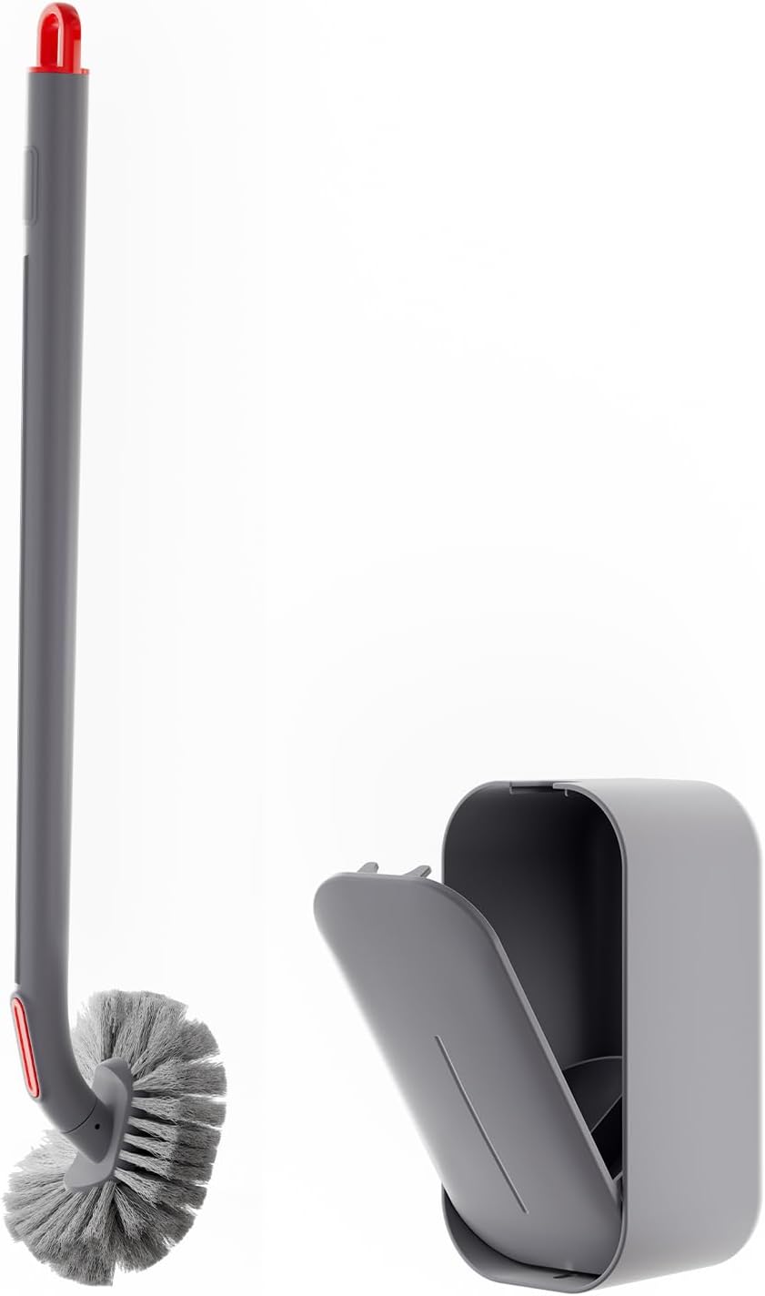UPRefine Toilet Bowl and Brush Holder Set with Curved Design