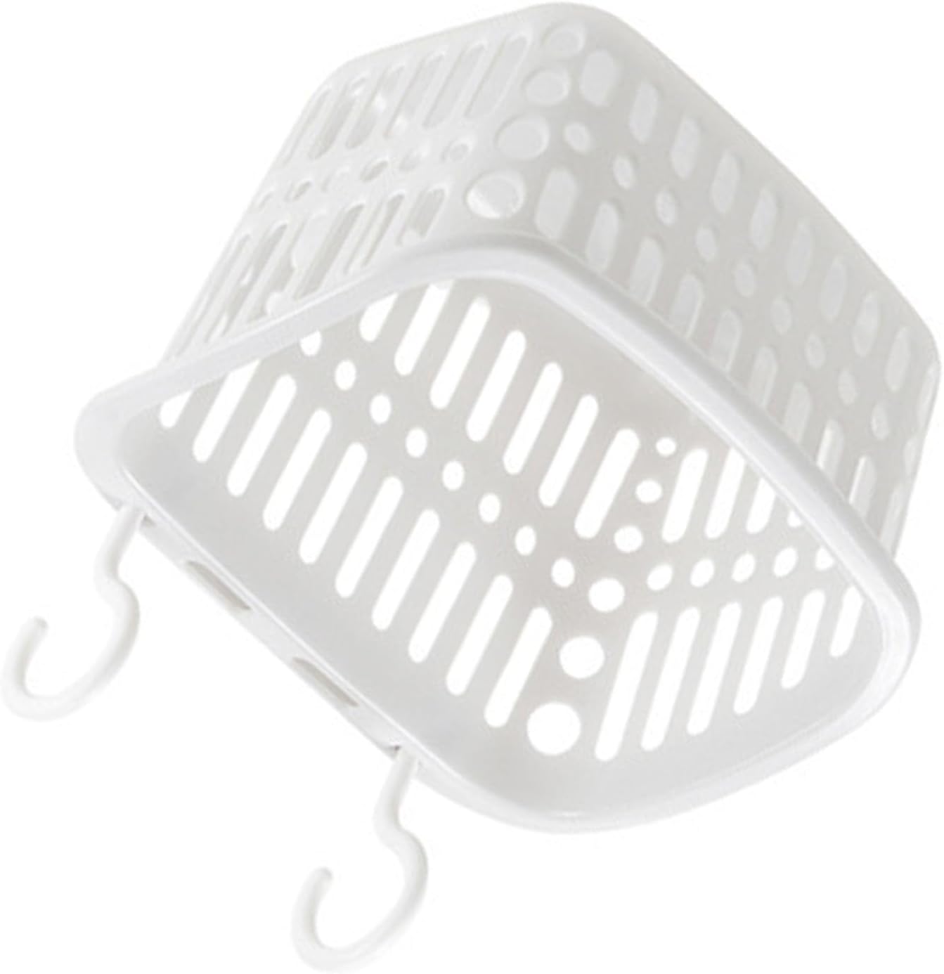 Plastic Hanging Shower Caddy with Draining Holes White 1
