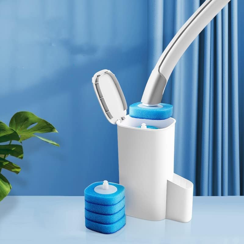 Disposable Toilet Brush with Holder and 8 Refills Pink