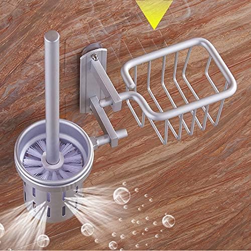 Bathroom Accessories Aluminum Toilet Brush Set with Shelf and Basket