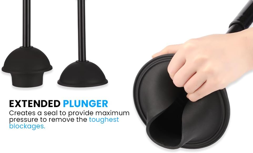 Toilet Brush Plunger Set - 2 in 1 for Bathroom