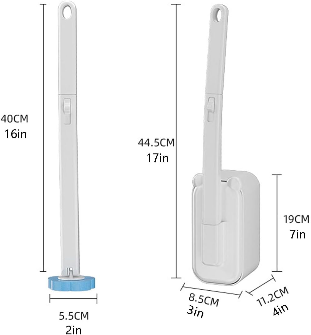 Disposable Toilet Brush Holder Set with Refills Pink