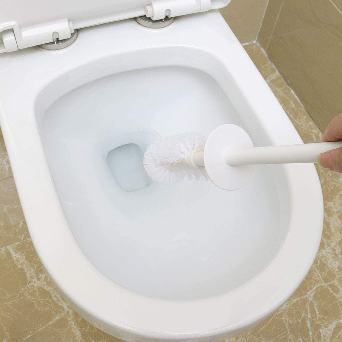 Plastic Toilet Brush with Holder for Space-Saving Deep Cleaning