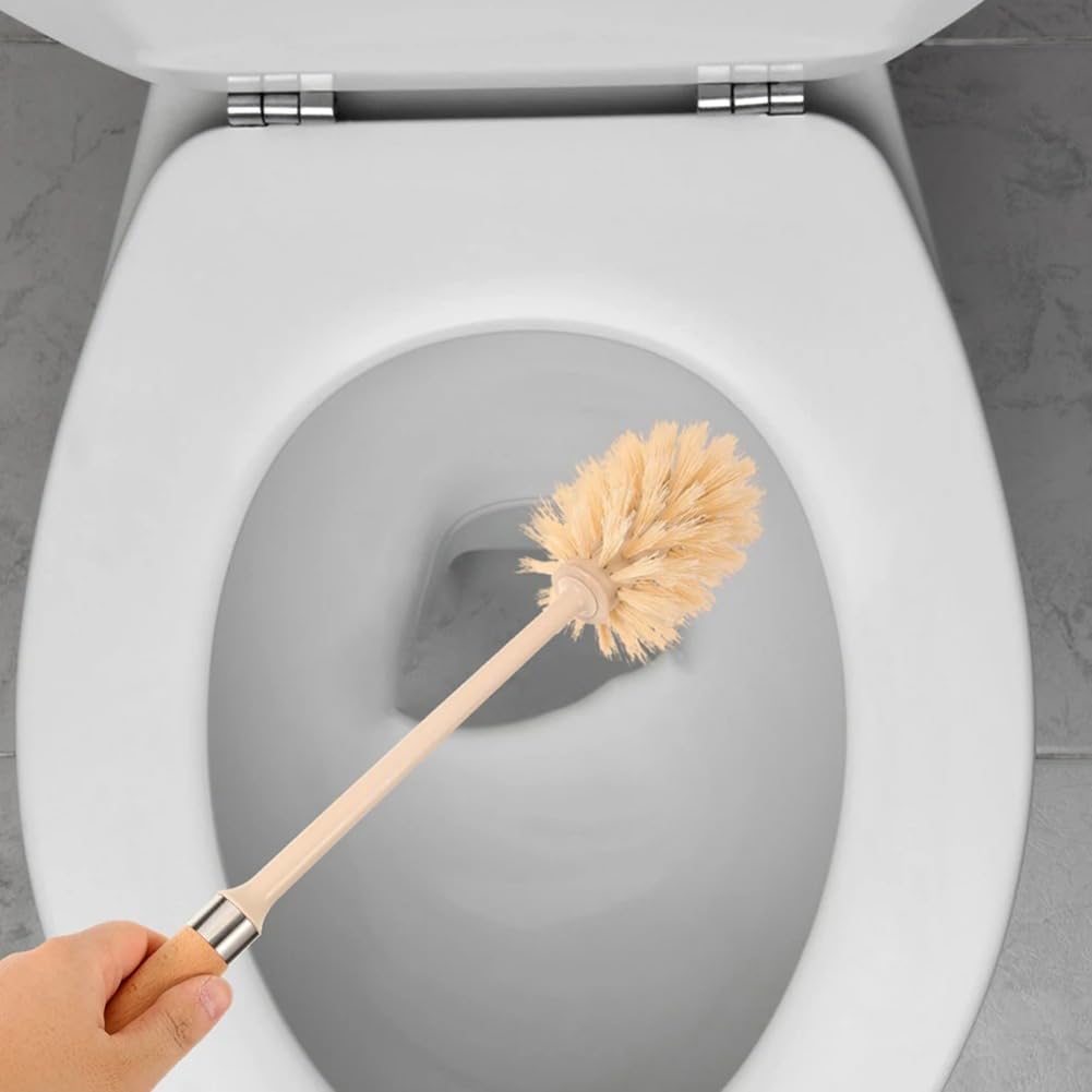 NLIEOPDA Toilet Cleaning Brush Set with Wood Handle