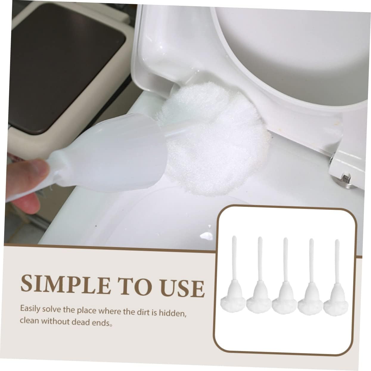 Alipis 5pcs Toilet Brush Set with Holder