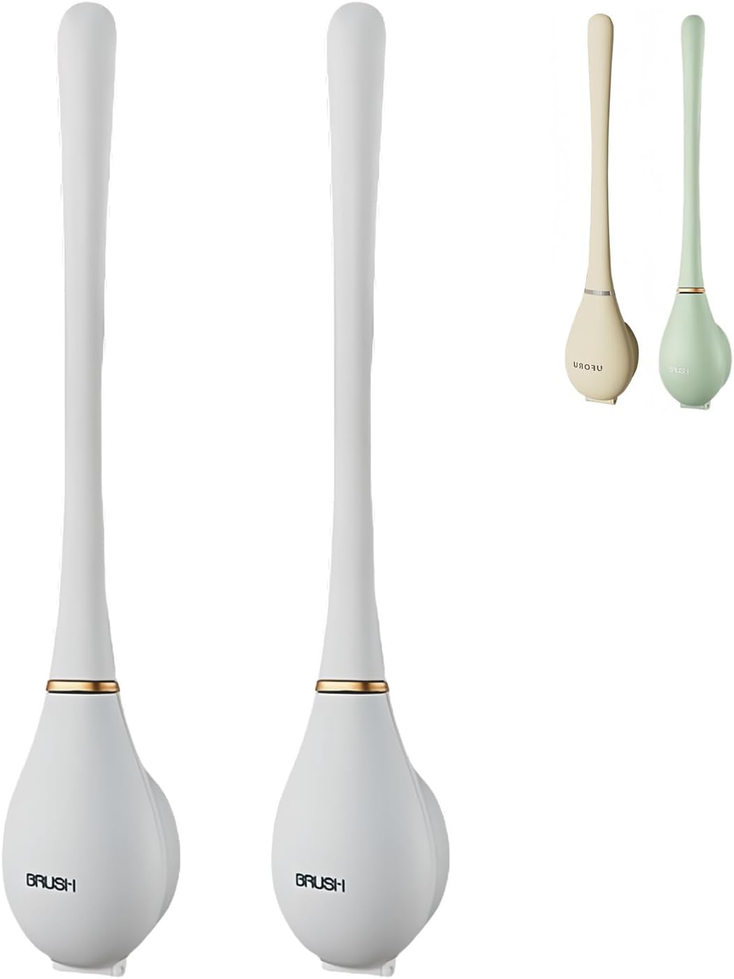 KoKiAxuza Flexible Silicone Toilet Brush with Auto-Closing Holder