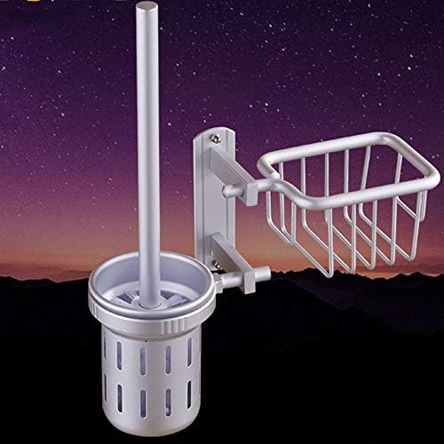 Bathroom Accessories Aluminum Toilet Brush Set with Shelf and Basket